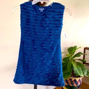 NWT KIDPIK girls dark blue ruffle dress -SIZE X/S (5/6)